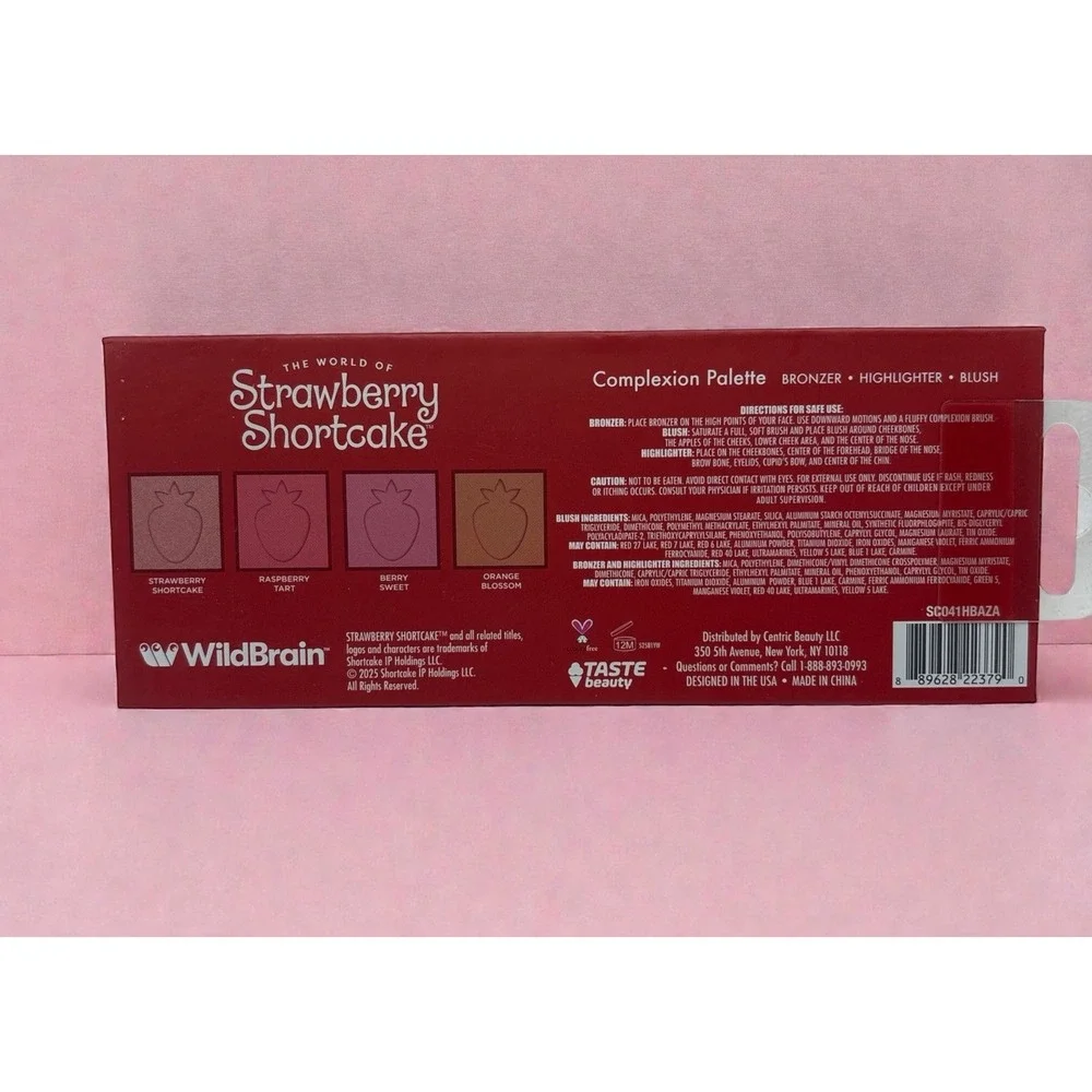 STRAWBERRY SHORTCAKE 4 Shade Complexion Palette Bronzer Highlighter‎ & Blush